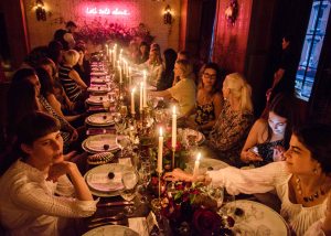 The atmosphere at the dinner.