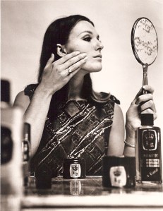 A make-up ad Maye did in 1967 Pretoria, South Africa. 