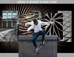"EFM Engineered For Motion SS18 was inspired by urban textures and the modern city dweller. We looked at architectural and natural forms, and translated their shapes into apparel for an individual with a growing sense of self." – Donrad Duncan, EFM Engineered For Motion
