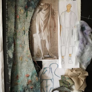 “For spring 2018, I continue with my vision of creating a unisex collection of softly draped looks mixed with unexpectedly structured and tailored pieces. The disruptive collection blends the ancient Eastern world with modern day New York City, looking ahead and blurring lines of traditional fashion and gender.” — Raf Swiader, R.Swiader