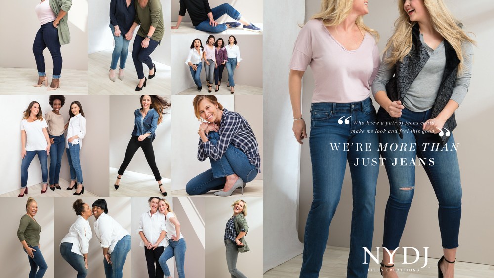 NYDJ 's ad in Oprah features women found during a three-city open casting call.NYDJ 's ad in Oprah features women found during a three-city open casting call.