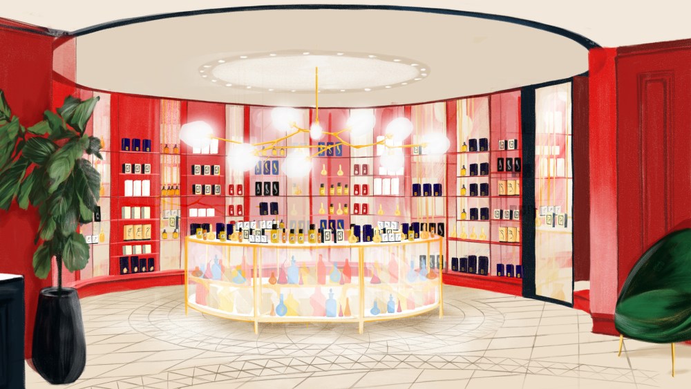 A rendering of Printemps' new Scent Room