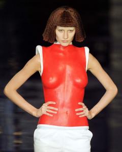 Space Oddessy 2001 Red Moulded Leather Breastplate By Alexander Mcqueen For Givenchy Paris. Paris Fashions (pret A Porter - Autumn/winter 1999/2000) Space Oddessy 2001 Red Moulded Leather Breastplate By Alexander Mcqueen For Givenchy Paris. Paris Fashions (pret A Porter - Autumn/winter 1999/2000)