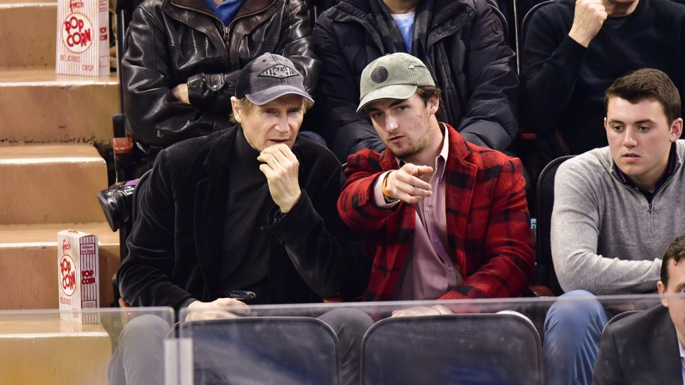 Liam Neeson and Daniel NeesonNew York Rangers v Florida Panthers, NHL Ice Hockey, Madison Square Garden, New Yok, USA - 20 Nov 2016
