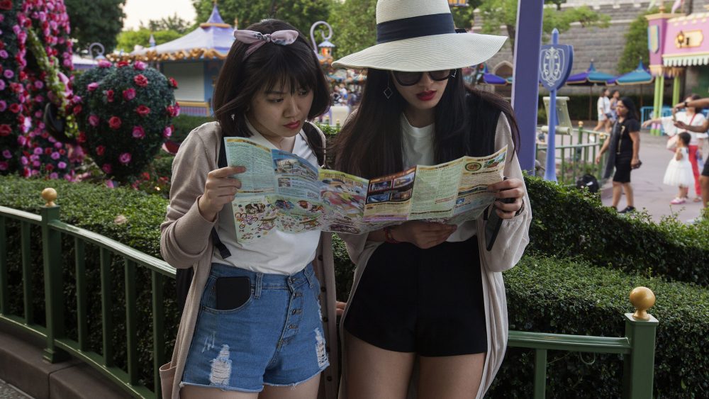 Mainland Chinese tourists at Disneyland.
