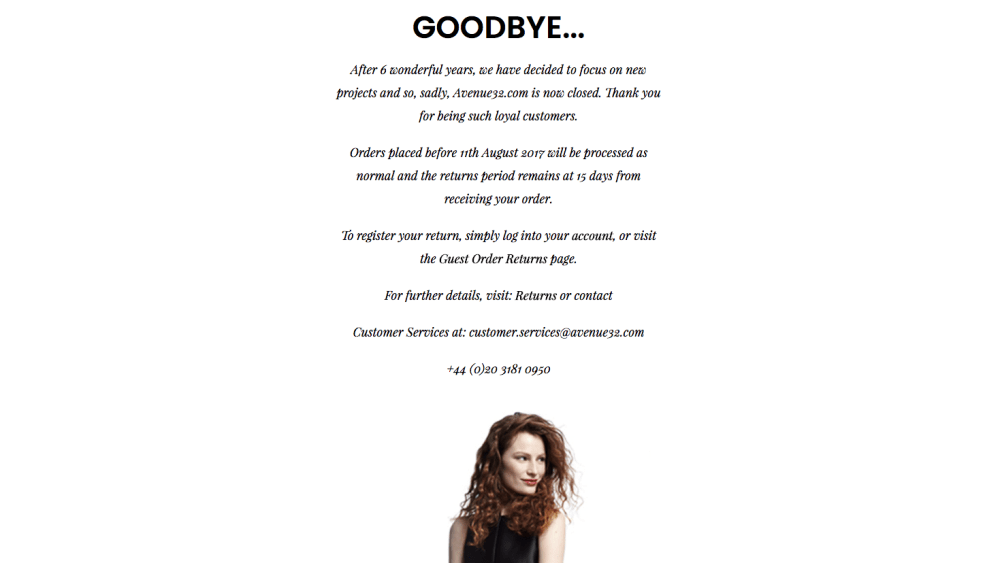 A screenshot of Avenue 32's website