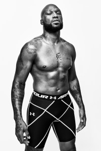 Muhammed ÒKing MoÓ Lawal. Under ArmourÕs nylon and elastane shorts.