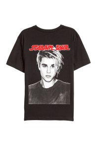 A look from Justin Bieber's Purpose Tour merch at H&M.