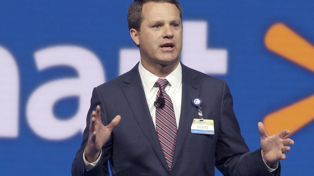 Doug McMillon Wal-Mart Store, Inc., Chief Executive Officer Doug McMillon speaks at the Wal-Mart shareholder meeting in Fayetteville, ArkWal Mart Annual Meeting, Fayetteville, USA