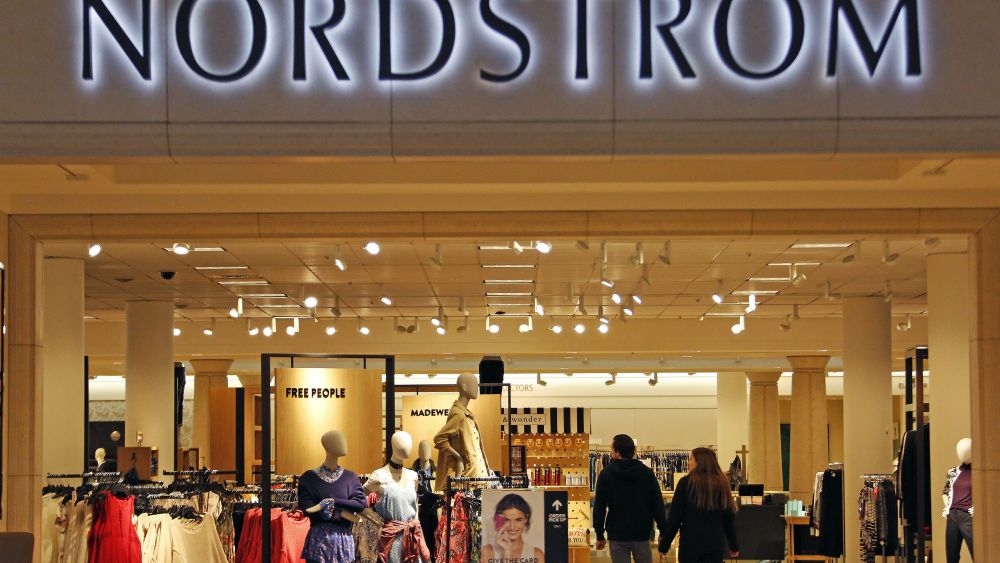 Shoppers walk into a Nordstrom store in Pittsburgh. The department store operator said Thursday, Feb. 23, that it earned $201 million, or $1.15 per share, for the period that ended Jan. 28. Earnings, adjusted for non-recurring costs, were $1.37 per share. That exceeds the $1.13 per share that analysts surveyed by Zacks Investment Research were anticipatingEarns Nordstrom, Pittsburgh, USA - 08 Feb 2017