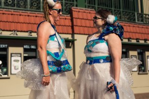 Street style at the Lady Gaga concert at Wringley Field in Chicago.