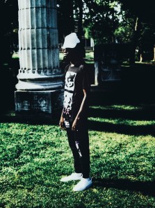 A look from The Weekend's  #003 Merch Collection.