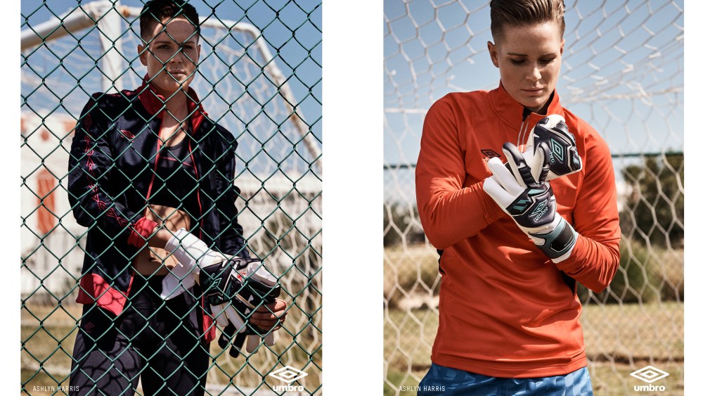 Ashlyn Harris in ads for Umbro.
