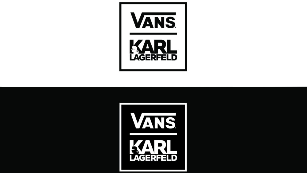 The logo for the Vans and Karl Lagerfeld collaboration.