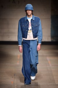 Model on the catwalkTopman Design show, Runway, Autumn Winter 2017, London Fashion Week Men's, UK - 06 Jan 2017