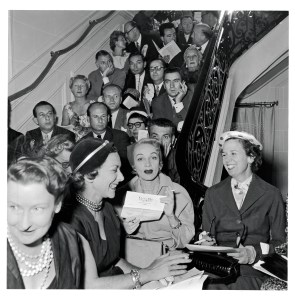 Marlene Dietrich during a Dior show in 1951.