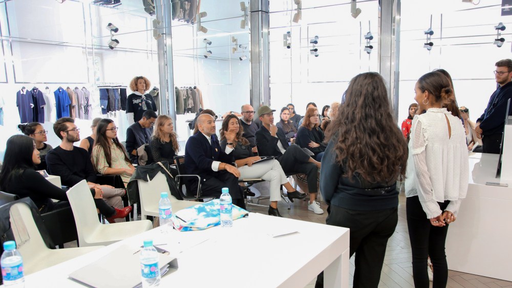 Jason Basmajian with students from Parsons Paris.