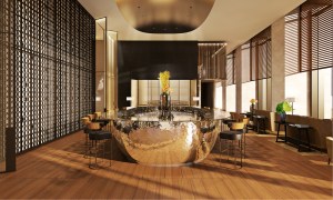 The bar area inside the hotel.