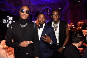 NEW YORK, NY - SEPTEMBER 14:  Future,  Jamie Foxx and Young Thug attend Rihanna's 3rd Annual Diamond Ball Benefitting The Clara Lionel Foundation at Cipriani Wall Street on September 14, 2017 in New York City. (Photo by Kevin Mazur/Getty Images for Clara Lionel Foundation)