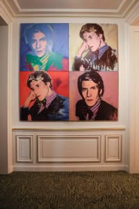 Andy Warhol portraits at the entrance of the YSL museum in Paris