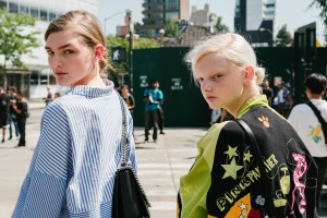 Street style at New York Fashion Week spring 2018.