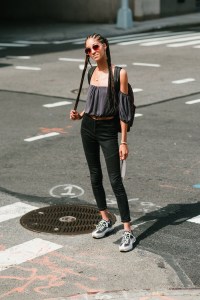 Street style at New York Fashion Week spring 2018.