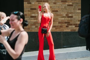 Street style at New York Fashion Week spring 2018.