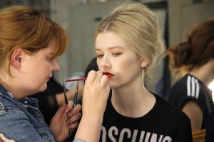 Backstage at Badgley Mischka RTW Spring 2018