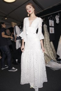 Backstage at Badgley Mischka RTW Spring 2018