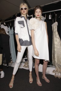 Backstage at Badgley Mischka RTW Spring 2018