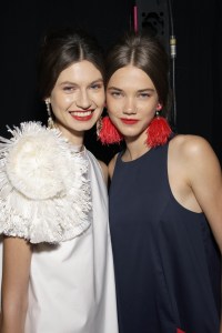 Backstage at Badgley Mischka RTW Spring 2018