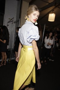 Backstage at Badgley Mischka RTW Spring 2018