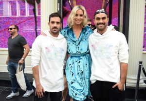 Niki Taylor with designers John Targon and Scott Studenberg in the front rowBaja East show, Front Row, Spring Summer 2018, New York Fashion Week, USA - 12 Sep 2017