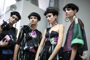Backstage at Giorgio Armani RTW Spring 2018