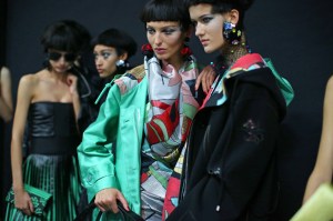 Backstage at Giorgio Armani RTW Spring 2018