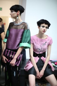 Backstage at Giorgio Armani RTW Spring 2018