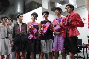 Backstage at Giorgio Armani RTW Spring 2018