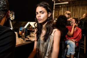 Backstage at Anna Sui RTW Spring 2018
