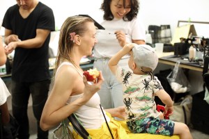 Backstage at Eckhaus Latta RTW Spring 2018