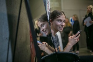 Backstage at Christopher Kane RTW Spring 2018