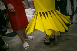 Backstage at Christopher Kane RTW Spring 2018