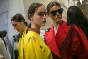 Backstage at Christopher Kane RTW Spring 2018