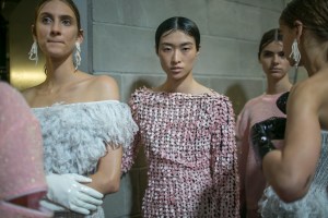 Backstage at Christopher Kane RTW Spring 2018