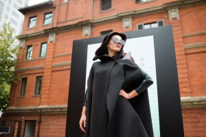 A model wears the new Chen Man x Shang Xia.