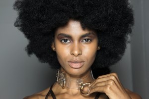 Model, backstage beautyChromat show, Backstage, Spring Summer 2018, New York Fashion Week, USA - 08 Sep 2017