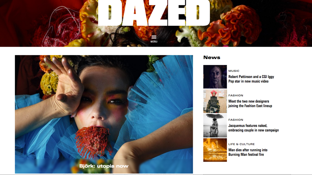 A screenshot of Dazeddigital.com