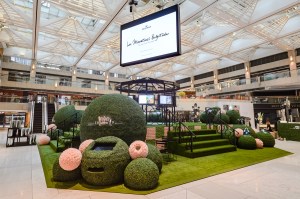 Delvaux created a garden-themed pop up inside Landmark.