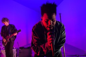 The Weeknd performing
