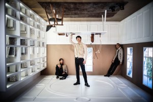 Hermès created an elaborate universe for their "Men Upside Down" event held in Hong Kong's old Kai Tak airport site.