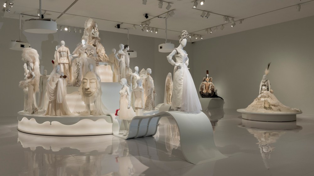 View of the exhibition Love Is Love: Wedding Bliss for All à la Jean Paul Gaultier, the Montreal Museum of Fine Arts, 2017.
